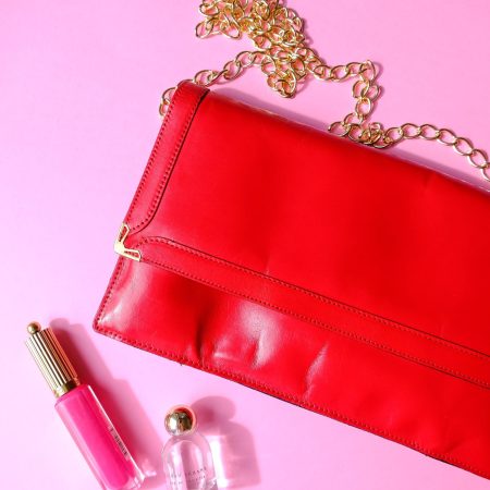 Pochette cuir rouge