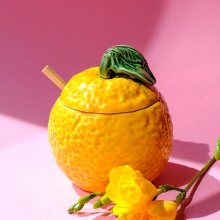 Petit pot barbotine orange