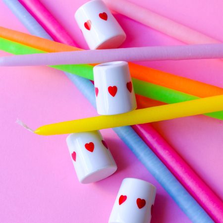 4 Mini bougeoirs cœurs