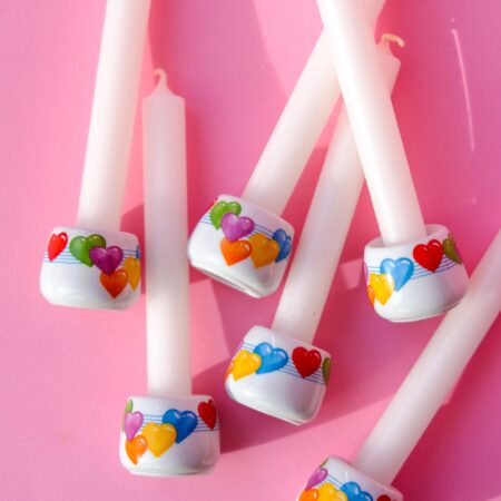 Mini bougeoirs cœurs